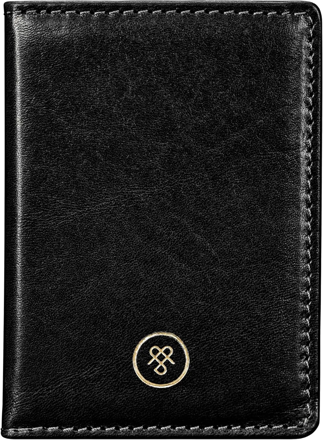 Maxwell Scott - Luxury Italian Leather Travel Card Holder Case for Men Women with ID Section - The Solaro Black