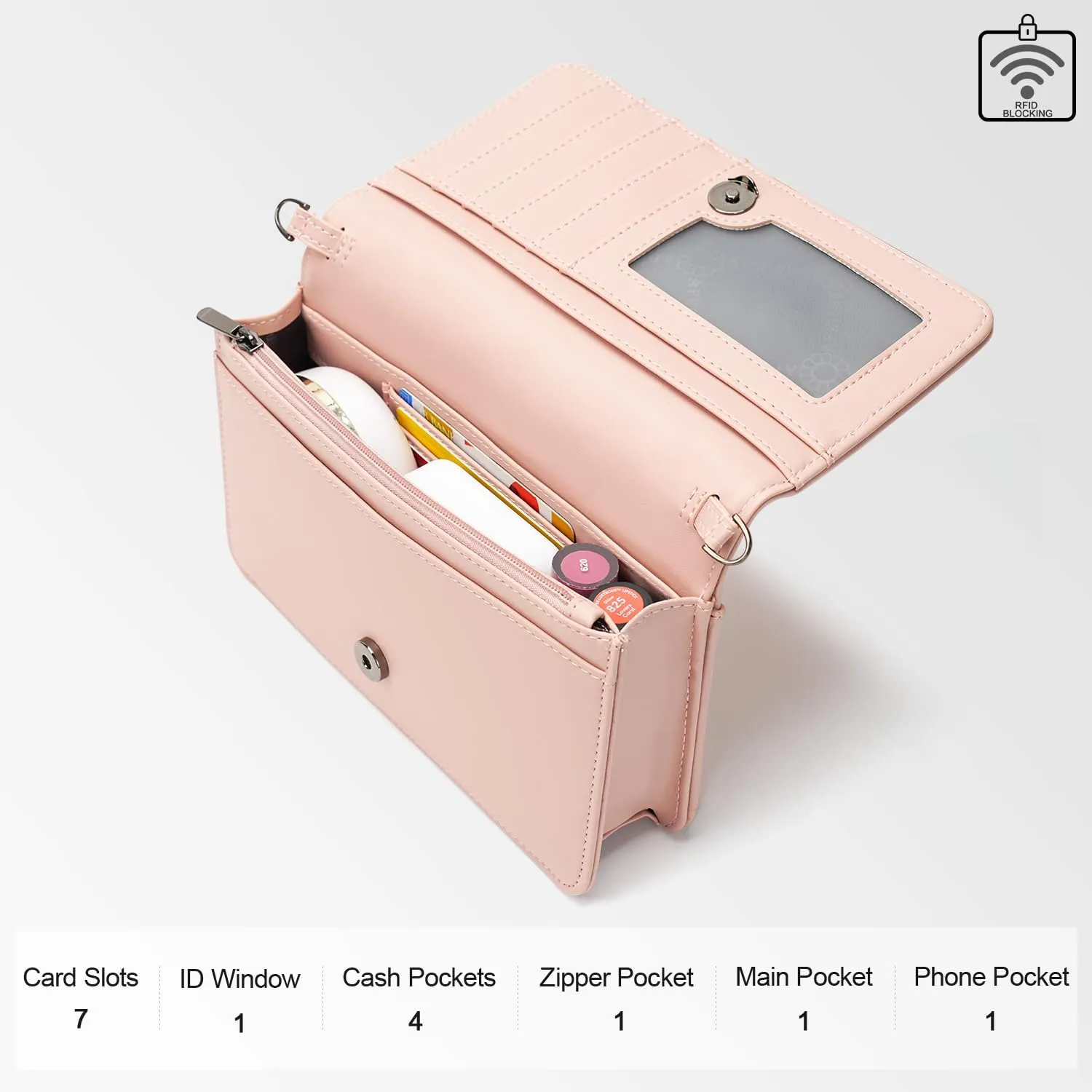 MEITRUE Crossbody Bags for Women Designer Phone Purse Small Shoulder Handbags RFID Wallet with Card Pocket-Snowflake Style