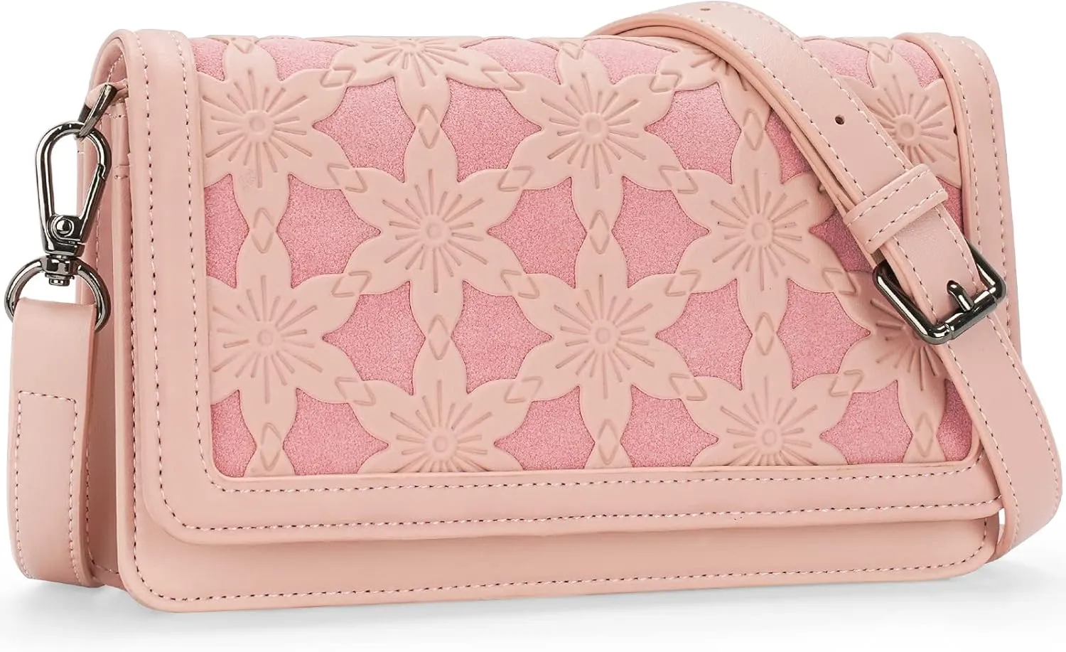 MEITRUE Crossbody Bags for Women Designer Phone Purse Small Shoulder Handbags RFID Wallet with Card Pocket-Snowflake Style