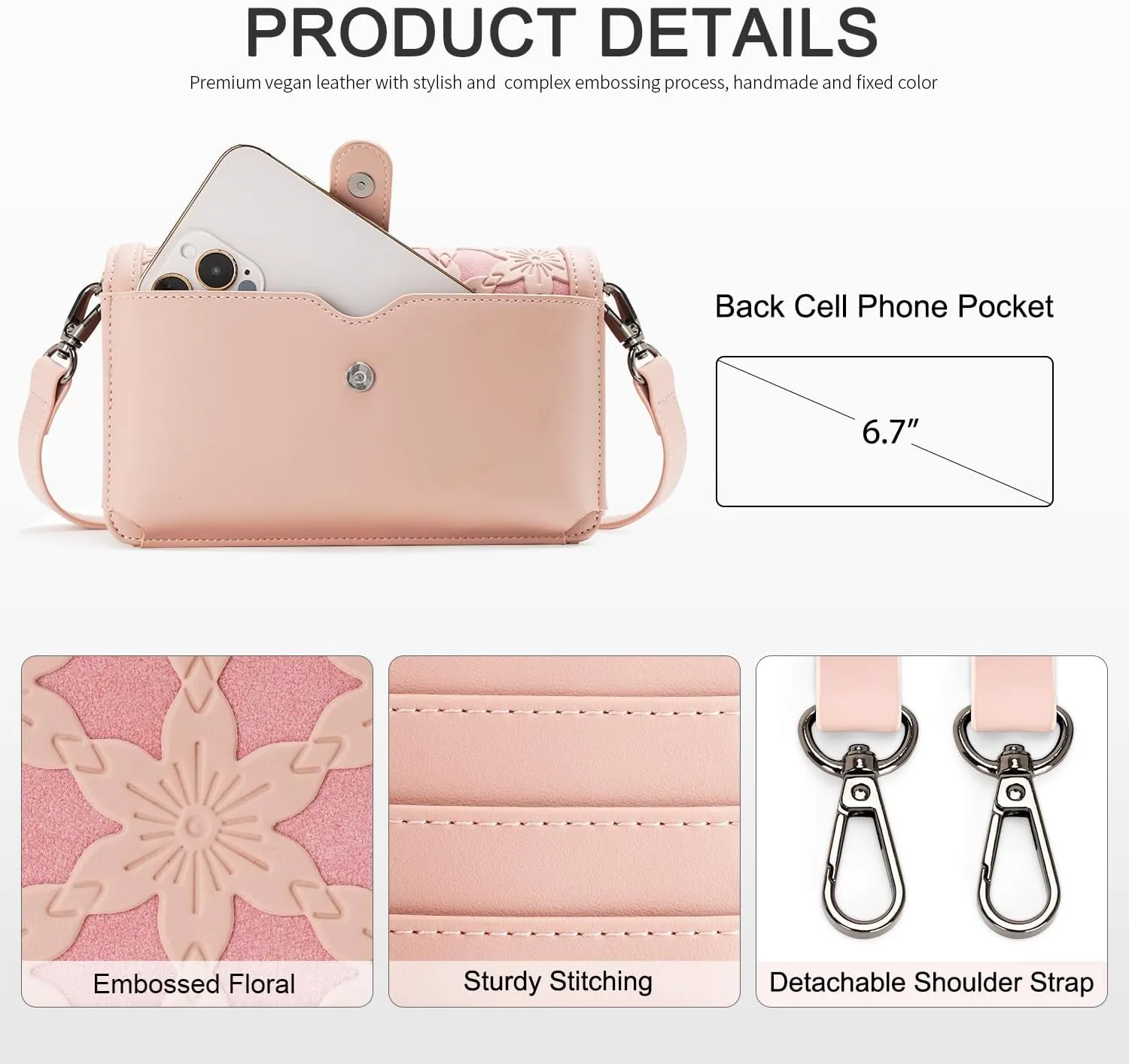 MEITRUE Crossbody Bags for Women Designer Phone Purse Small Shoulder Handbags RFID Wallet with Card Pocket-Snowflake Style