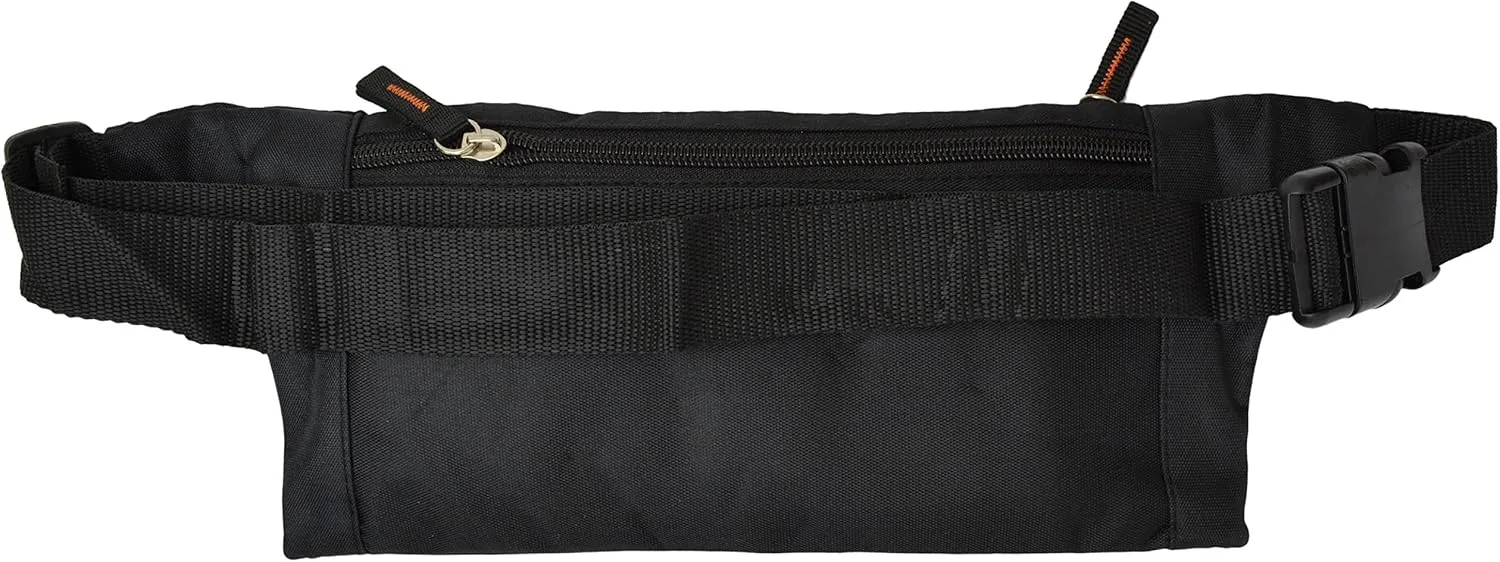 Men Women Water Repellant Waist Bum Bag Fanny Pack Zipper Outdoor Sports (Black)