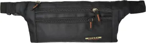 Men Women Water Repellant Waist Bum Bag Fanny Pack Zipper Outdoor Sports (Black)