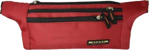 Men Women Water Repellant Waist Bum Bag Fanny Pack Zipper Outdoor Sports (Red)