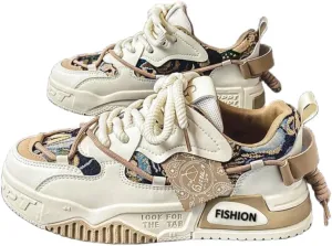 Men's Fashion Street Style Skateboard Shoes, Low-Top Lace-Up Casual Sneakers for All Seasons