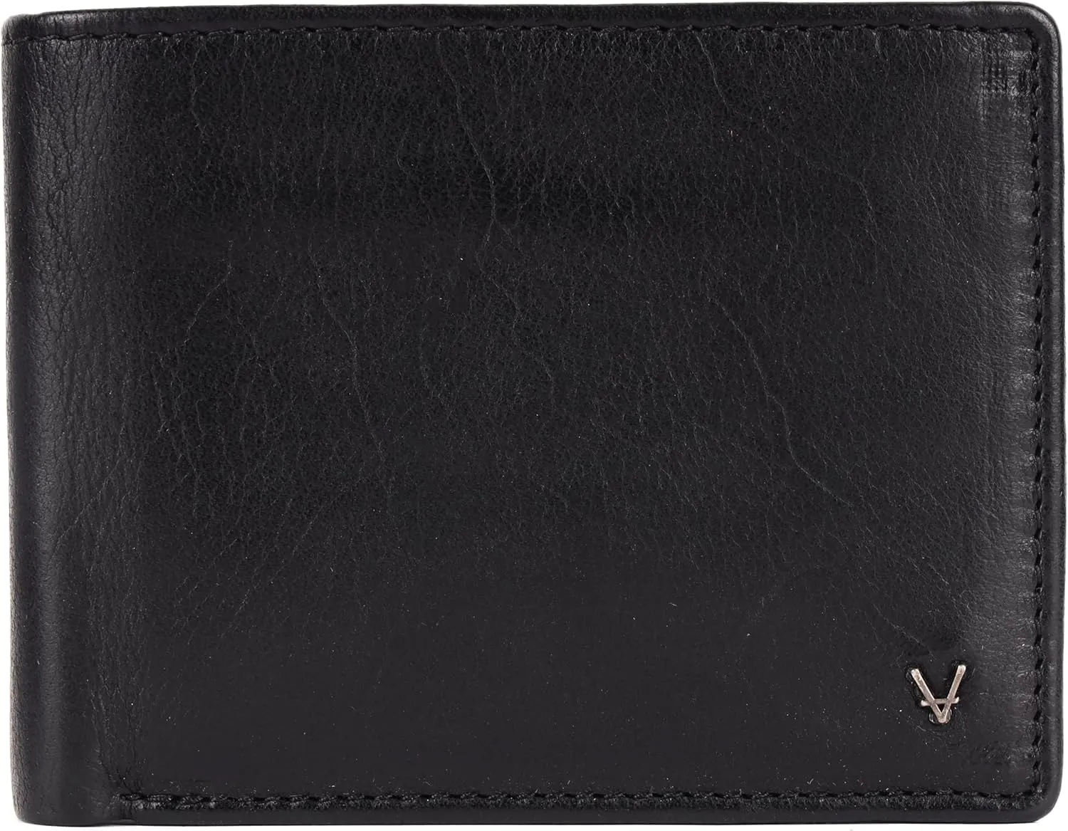 Men's Genuine Italian Leather Bifold Wallet - Sleek & Minimalist, RFID Protected, ID Window Flap, Card Holder, Gift for Him (Black)