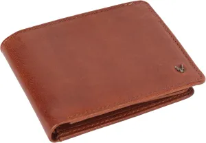 Men's Genuine Italian Leather Bifold Wallet - Sleek & Minimalist, RFID Protected, ID Window Flap, Card Holder, Gift for Him (Tan)