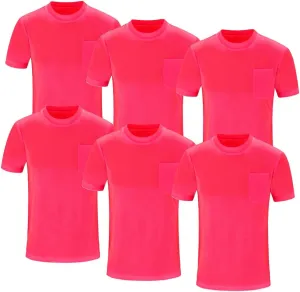 Mens’ High Visibility Safety Short Sleeve T-Shirt with Pocket Moisture Wicking Shirts,Multipack