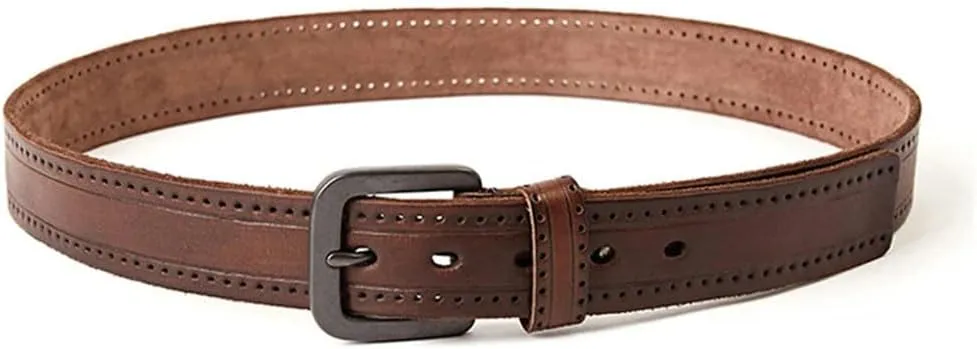 Men's Natural Leather Belt Hard Metal-Matte Buckle Leather Belt 105-150Cm Jeans Belt Screw Accessories
