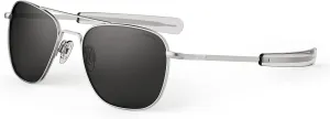 Mens or Womens Aviator Sunglasses, Matte Chrome, Classic, Polarized and Non-Polarized with UV Protection by Randolph USA