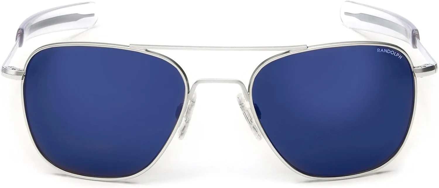 Mens or Womens Aviator Sunglasses, Matte Chrome, Classic, Polarized and Non-Polarized with UV Protection by Randolph USA