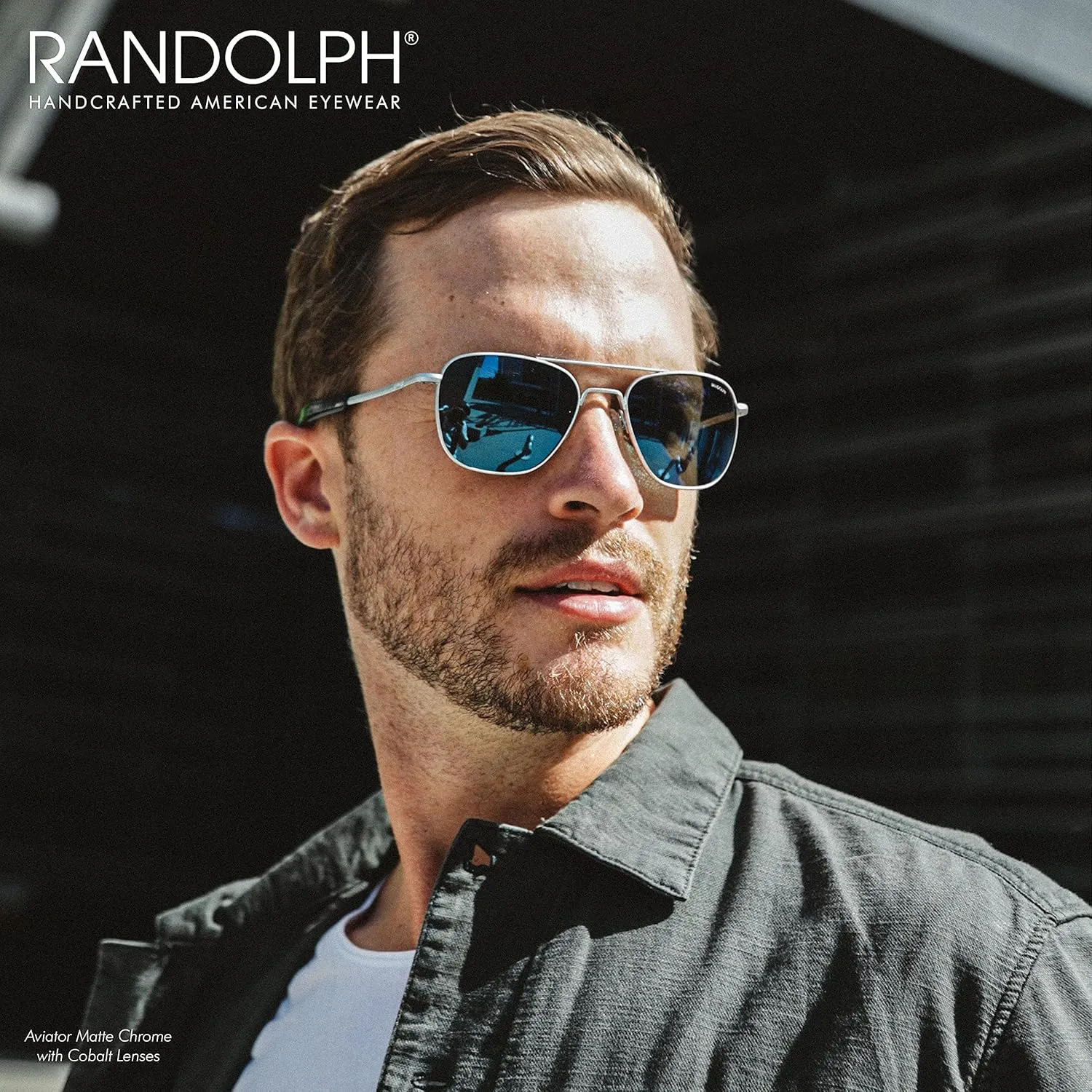 Mens or Womens Aviator Sunglasses, Matte Chrome, Classic, Polarized and Non-Polarized with UV Protection by Randolph USA