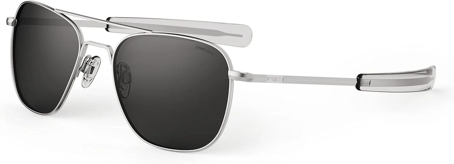 Mens or Womens Aviator Sunglasses, Matte Chrome, Classic, Polarized and Non-Polarized with UV Protection by Randolph USA