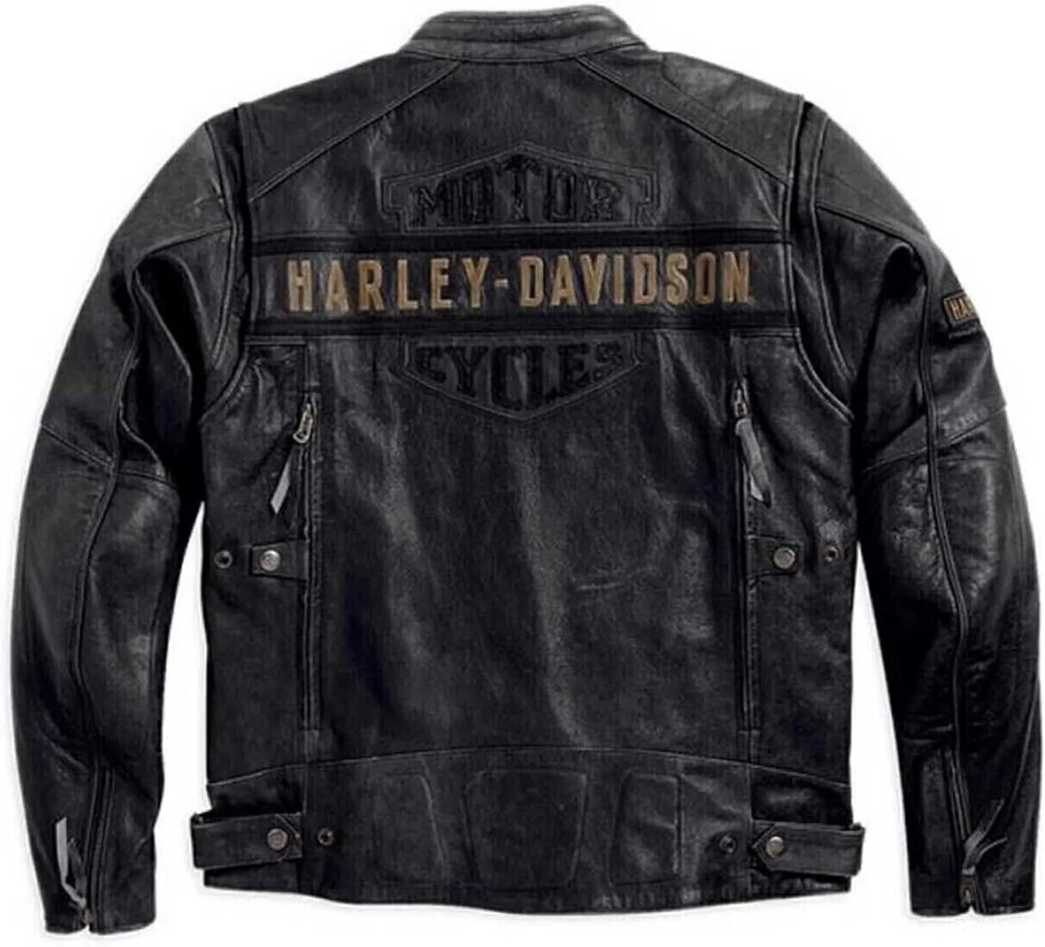Men’s Passing Link Biker Jacket – Motorcycle Triple Vents Cafe Racer Black Jacket