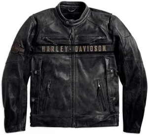 Men’s Passing Link Biker Jacket – Motorcycle Triple Vents Cafe Racer Black Jacket