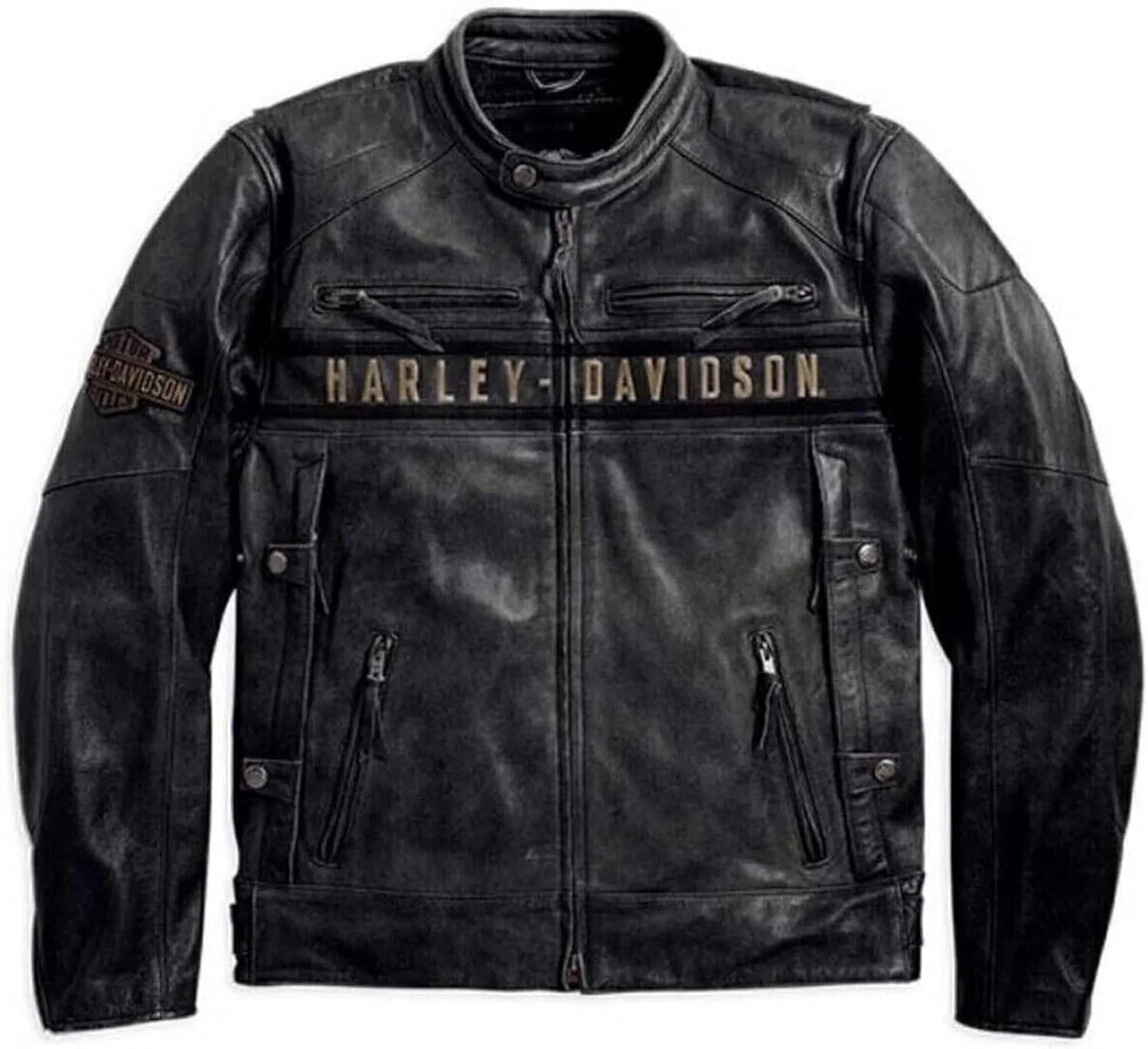 Men’s Passing Link Biker Jacket – Motorcycle Triple Vents Cafe Racer Black Jacket