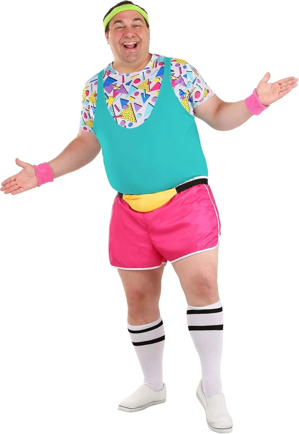 Men's Plus Size Work It Out Costume - Adult 80's Retro Outfit | Great for Halloween Costumes and Decade Parties!