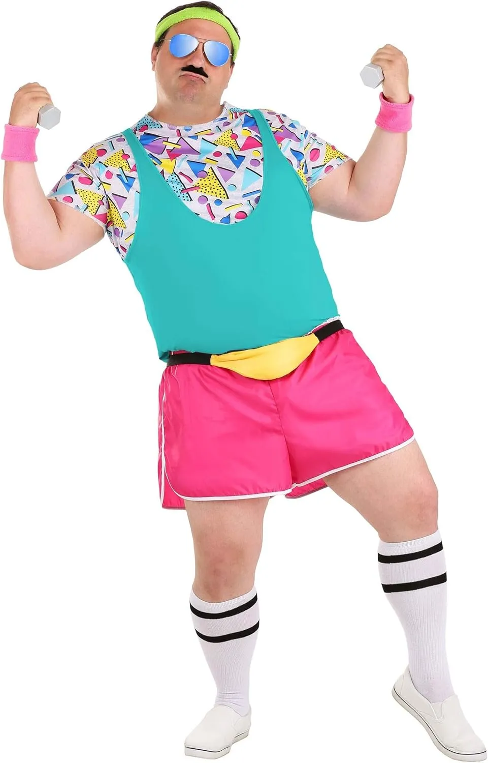 Men's Plus Size Work It Out Costume - Adult 80's Retro Outfit | Great for Halloween Costumes and Decade Parties!