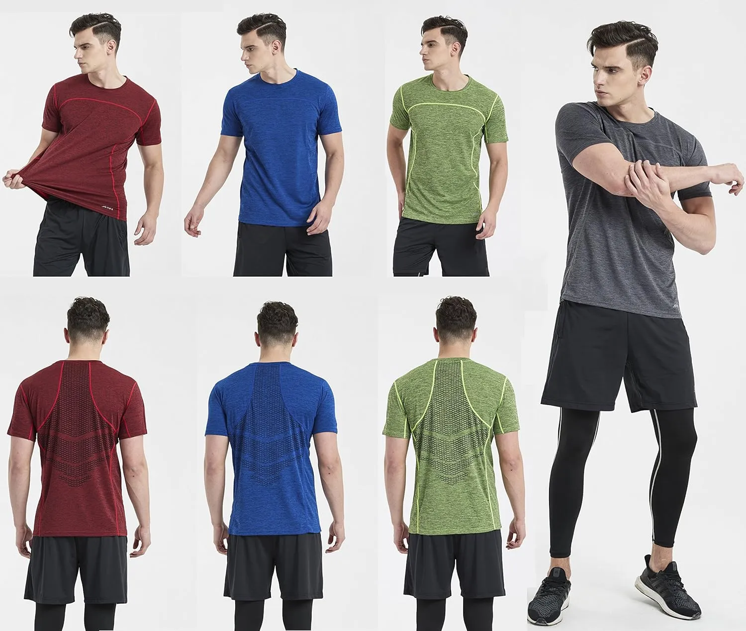 Mens Running Dry Fit T-Shirt Athletic Outdoor Short Sleeve Comfortable Sports Top