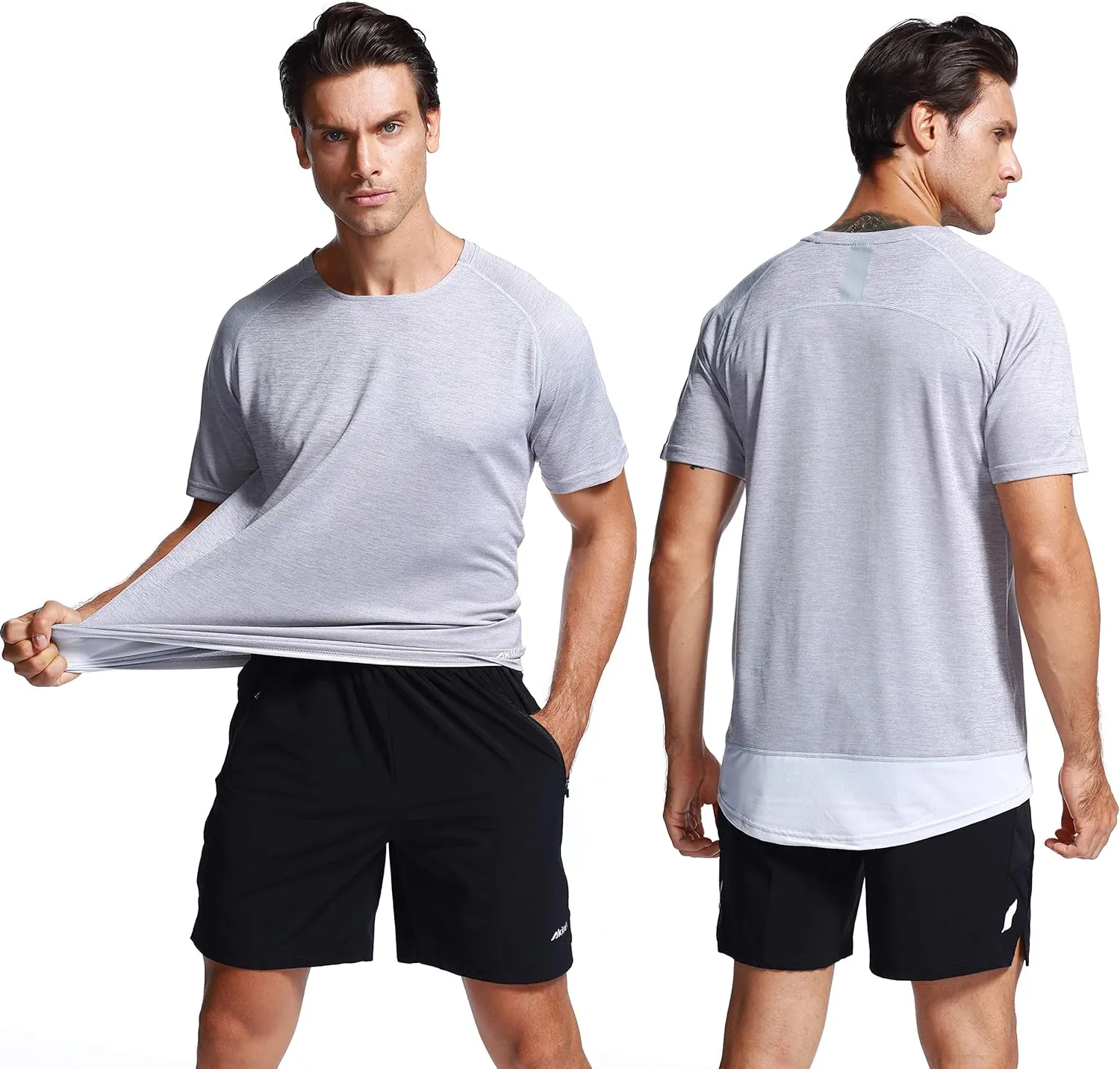 Mens Running Dry Fit T-Shirt Athletic Outdoor Short Sleeve Comfortable Sports Top