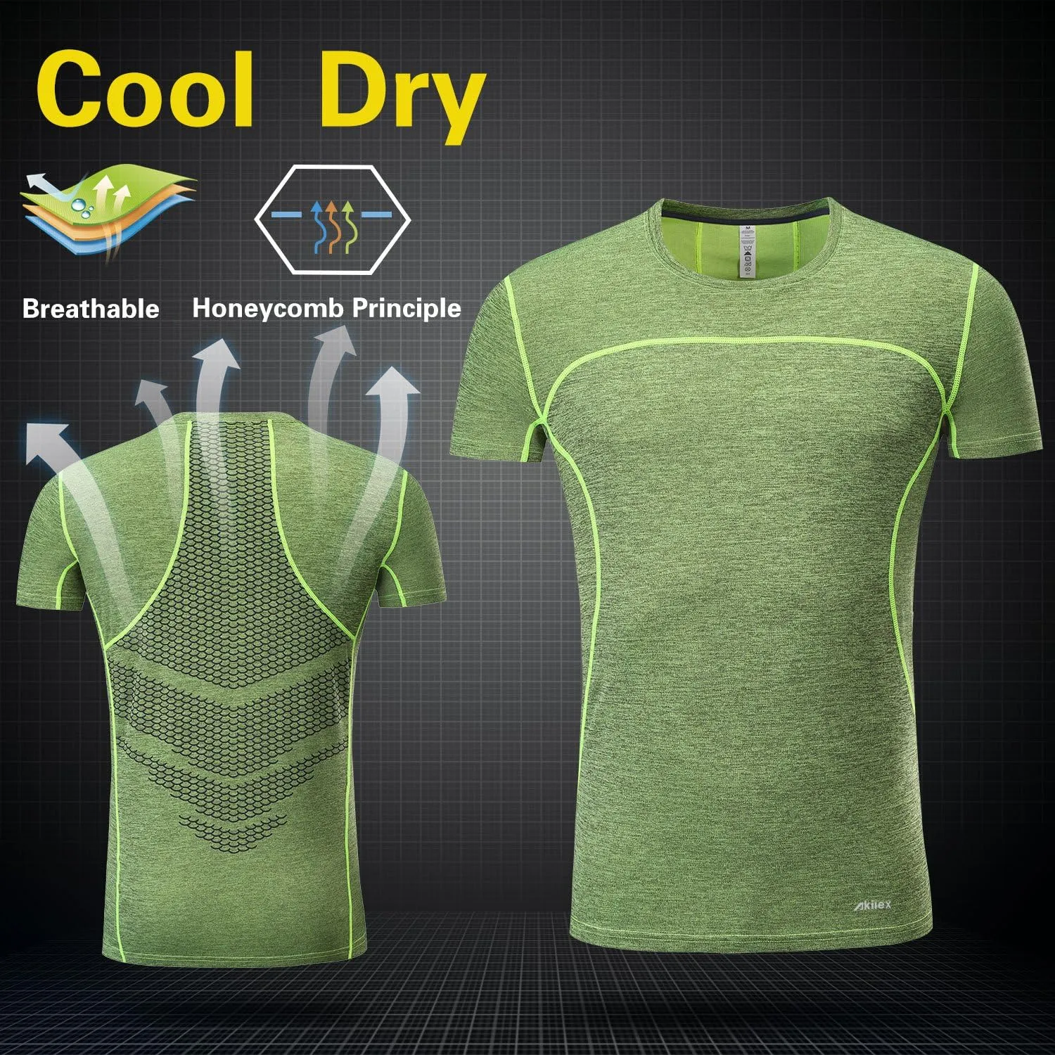 Mens Running Dry Fit T-Shirt Athletic Outdoor Short Sleeve Comfortable Sports Top