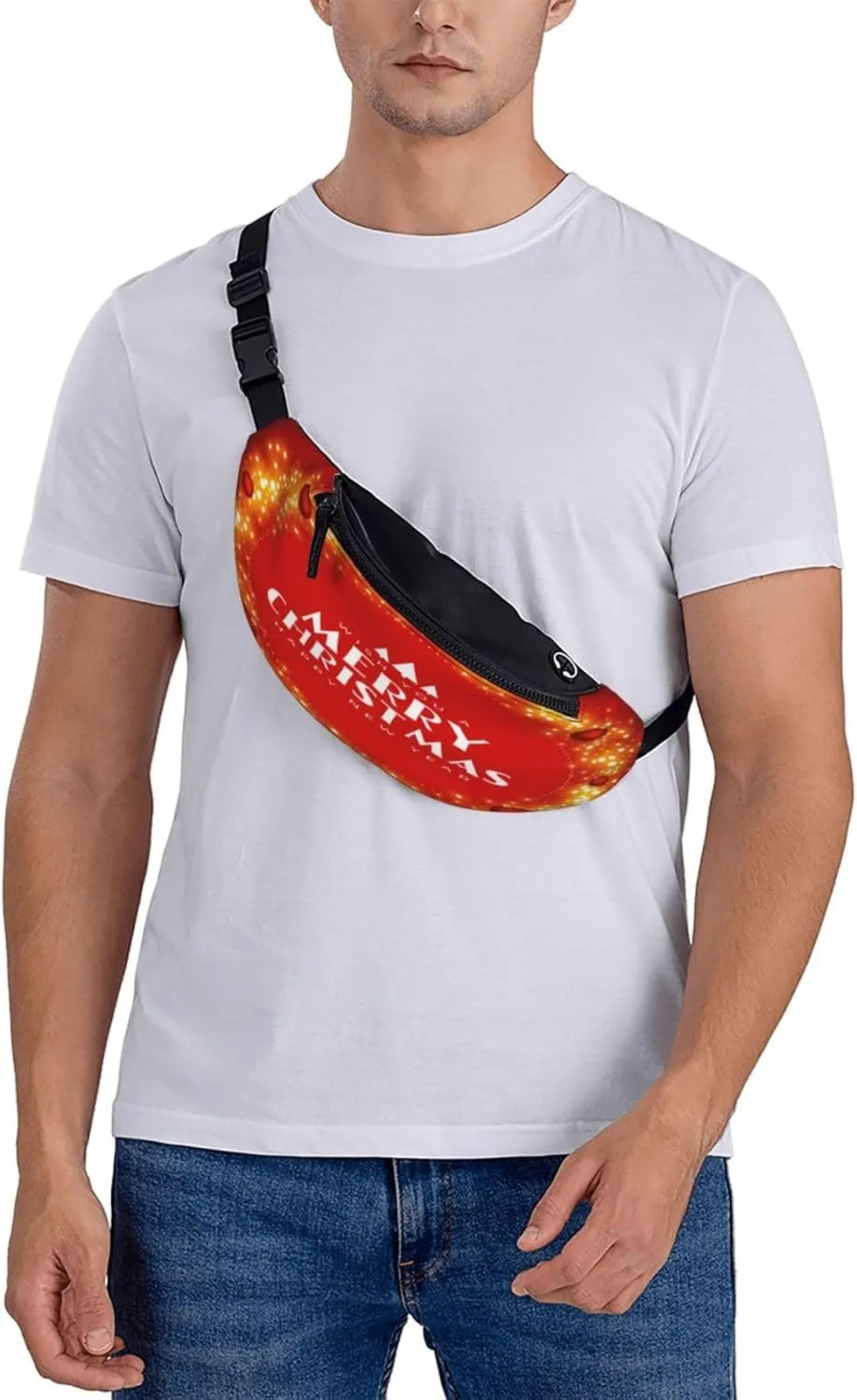 Merry Christmas Balls Fanny Pack, Crossbody Waist Packs for Women Men Waist Bags with Adjustable Strap for Travel Running Hiking Sport