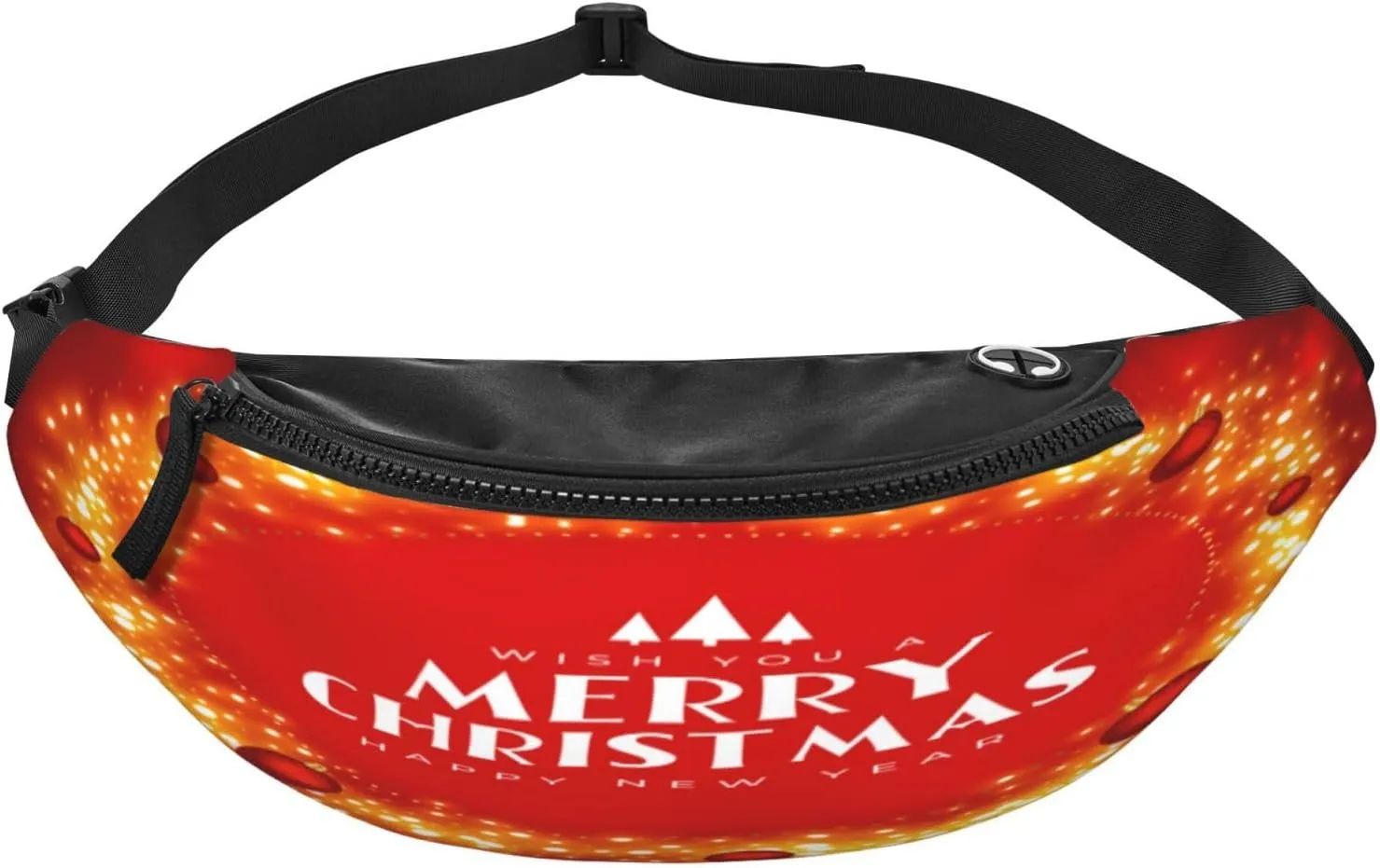 Merry Christmas Balls Fanny Pack, Crossbody Waist Packs for Women Men Waist Bags with Adjustable Strap for Travel Running Hiking Sport