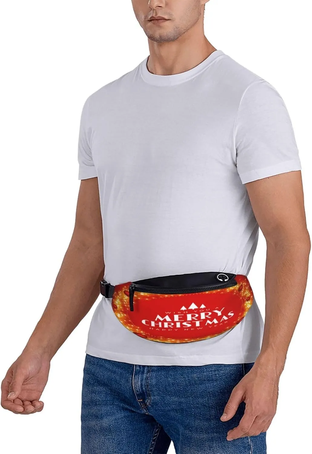 Merry Christmas Balls Fanny Pack, Crossbody Waist Packs for Women Men Waist Bags with Adjustable Strap for Travel Running Hiking Sport