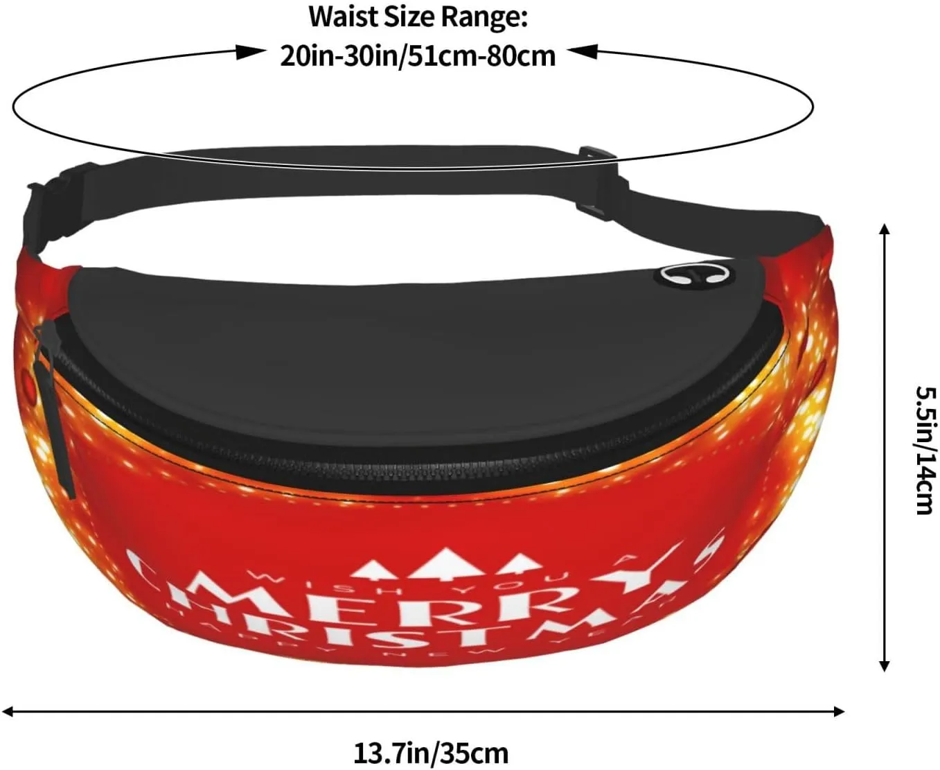 Merry Christmas Balls Fanny Pack, Crossbody Waist Packs for Women Men Waist Bags with Adjustable Strap for Travel Running Hiking Sport