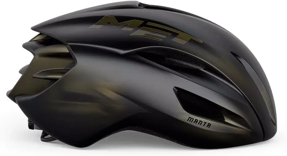MET Manta Aerodynamic Cycling Helmet Tadej Pogačar Blačk Edition - Black with Golden Veins