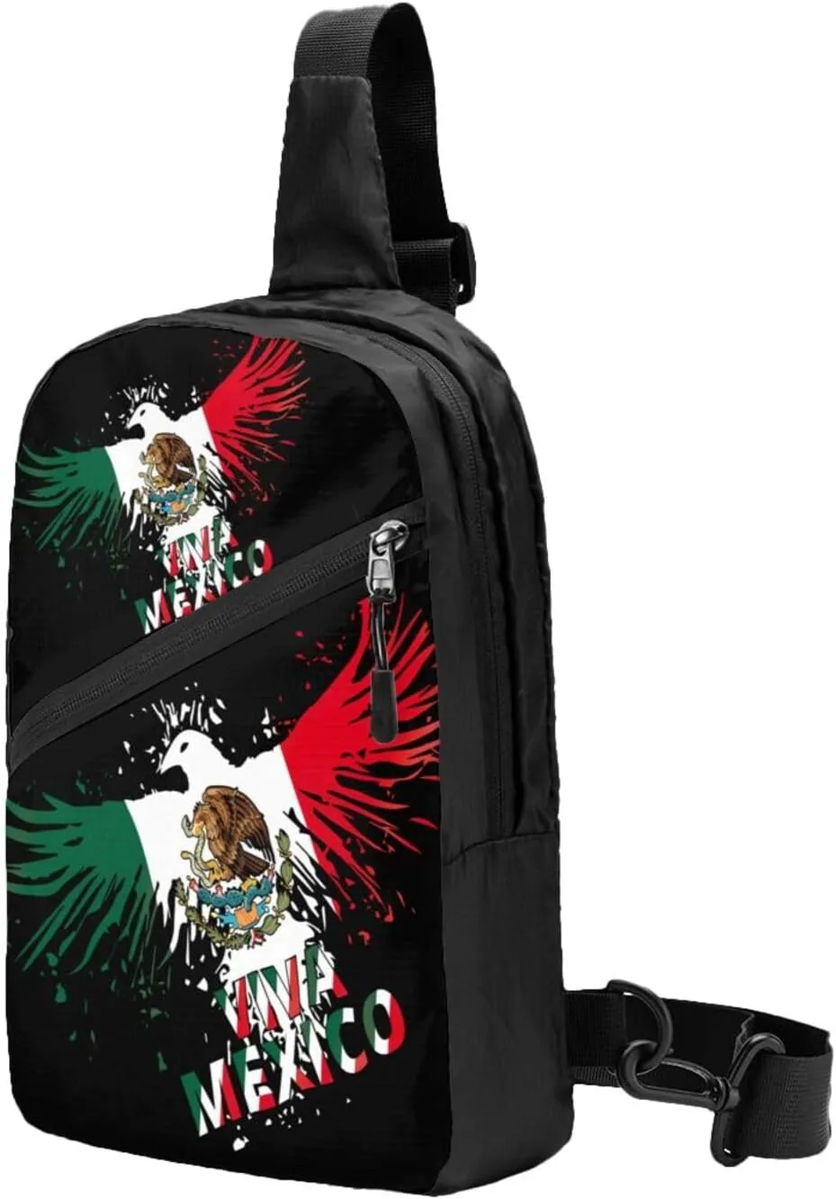 Mexico Eagle Mexican MX National Flags Portable Crossbody Bag Foldable Sling Bags Sports Gym Chest Daypack Reusable Shoulder Backpack Casual Diagonally Rucksack Fanny Packs