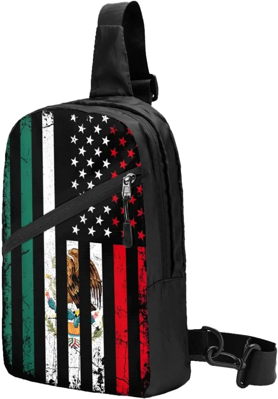 Mexico Mexican Eagle Flag Portable Crossbody Bag Foldable Sling Bags Sports Gym Chest Daypack Reusable Shoulder Backpack Casual Diagonally Rucksack Fanny Packs