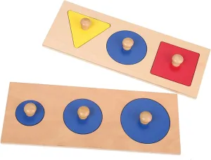 MEYOR Montessori Materials Wooden Geometric Insets Puzzles Toddler Early Sensorial Development Preschool Toys