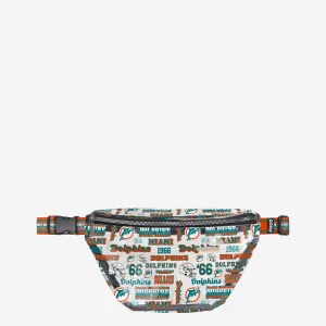 Miami Dolphins Repeat Retro Print Clear Fanny Pack