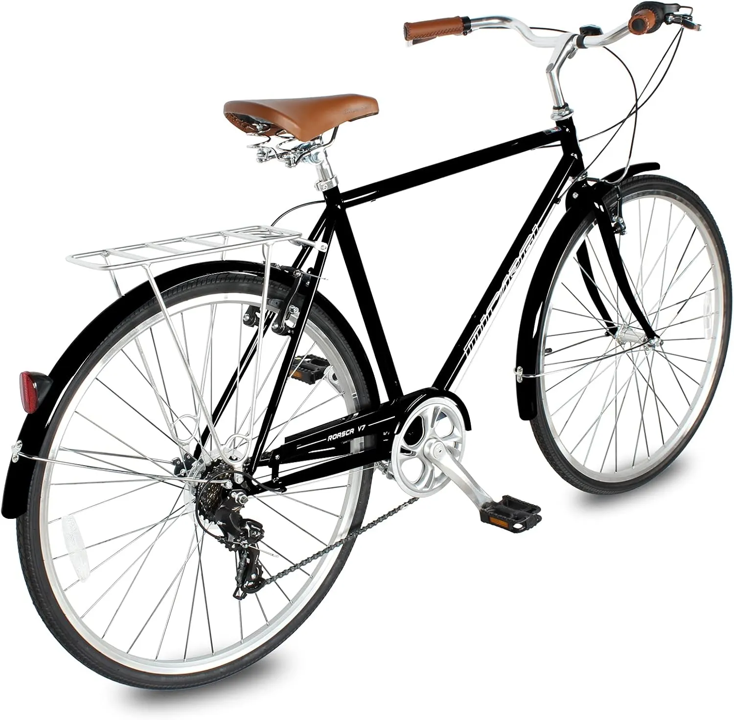 MICARGI 24/26 Inch Adult Cruiser Bicycle Hybrid Bike 1/7 Speeds Commuter Bike for Women, Men, Seniors,Step-Through or Step-Over Bike Steel Frame Multi Colors Style