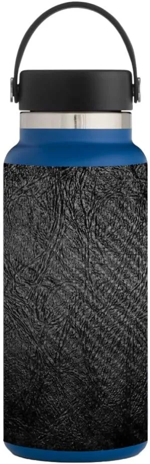 MightySkins Carbon Fiber Skin for Hydro Flask 32 oz. Wide Mouth - Black Leather | Protective, Durable Textured Carbon Fiber Finish | Easy to Apply | Made in The USA