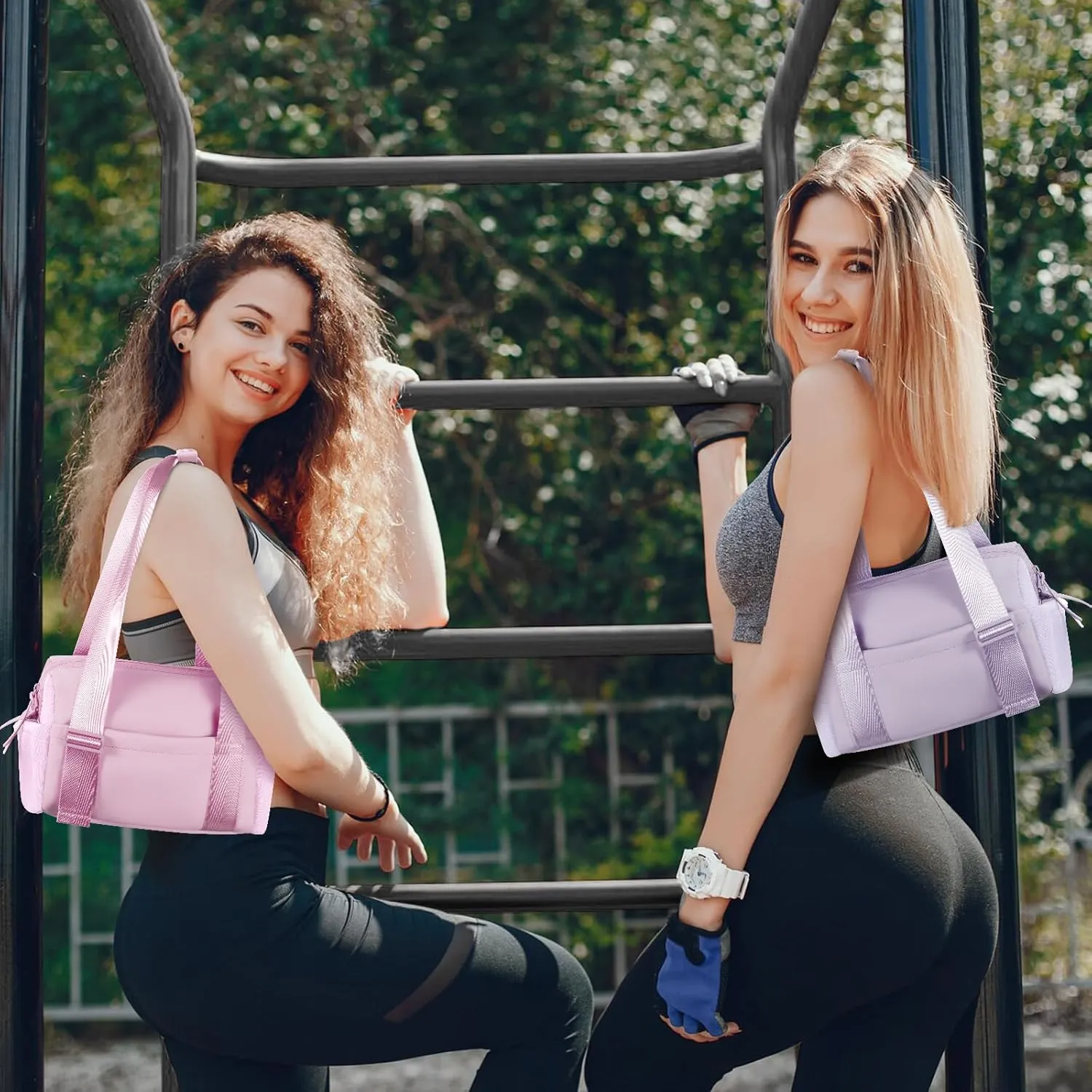 Mini Gym Bag for Women Girls Small Gym Tote Bag with Wet Compartment Waterproof Travel Duffle Bag Cute Workout Sport Bag
