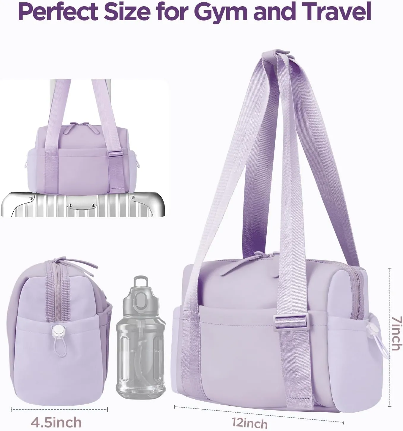 Mini Gym Bag for Women Girls Small Gym Tote Bag with Wet Compartment Waterproof Travel Duffle Bag Cute Workout Sport Bag