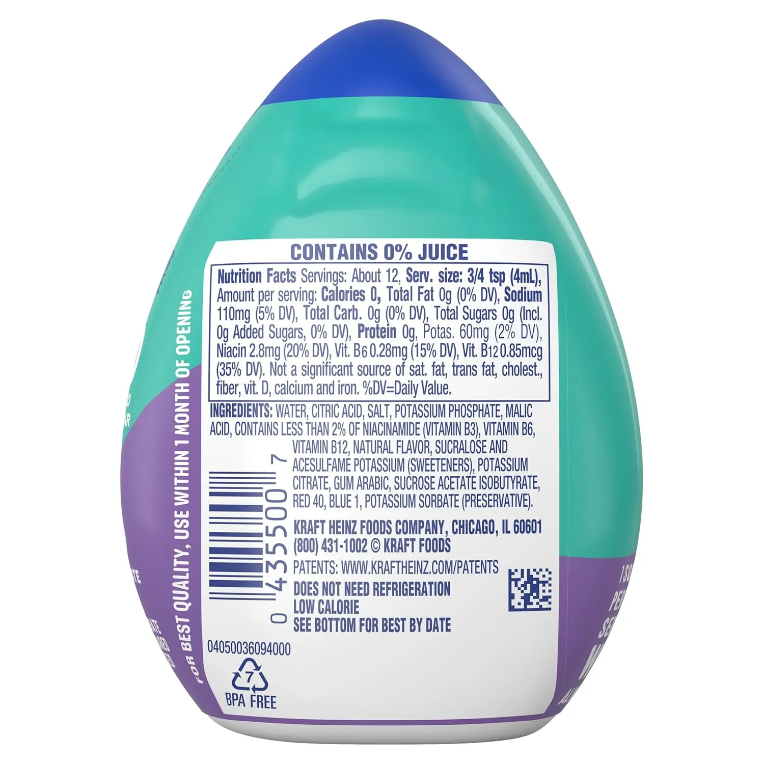 Mio Sport Liquid Water Enhancer, Arctic Grape, 1.62 OZ, 6-Pack