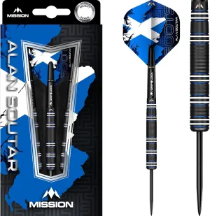 Mission Darts Alan Soutar | 90% Tungsten Straight Barrel Pro Player Steel Tip Dart Set | Standard & Titanium | Multiple Weights and Styles Available