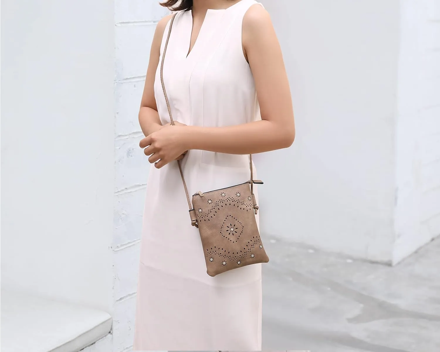 MKF Collection Crossbody Bags for Women Handbag, PU Leather Crossover, Small Shoulder Side Messenger Purse