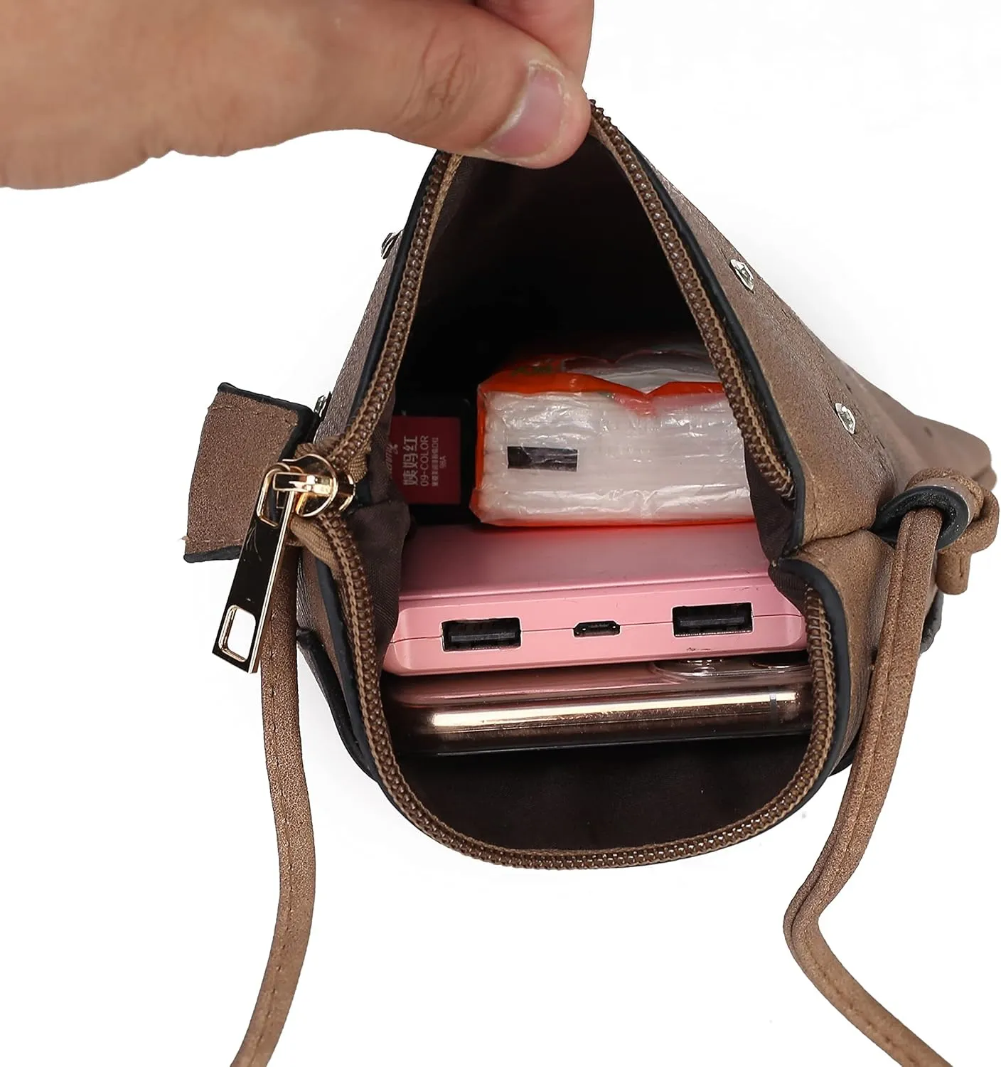 MKF Collection Crossbody Bags for Women Handbag, PU Leather Crossover, Small Shoulder Side Messenger Purse