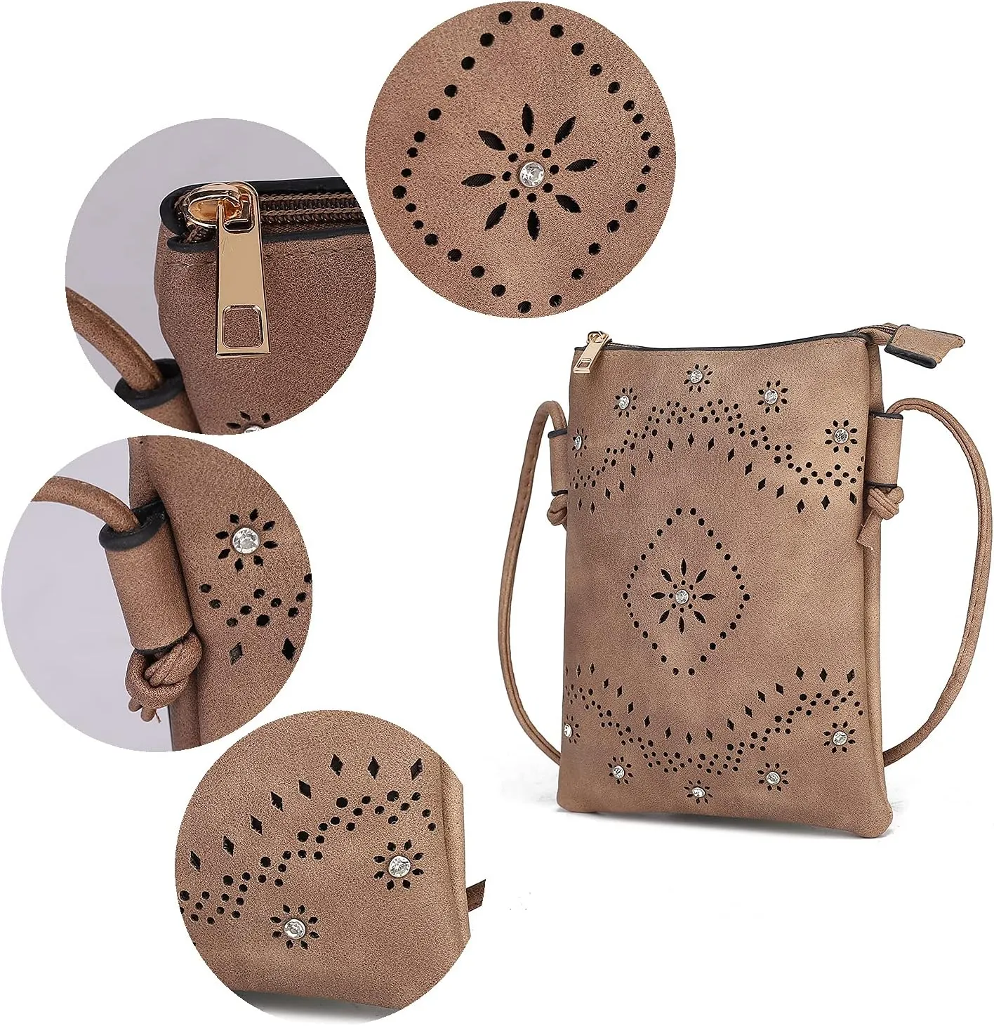 MKF Collection Crossbody Bags for Women Handbag, PU Leather Crossover, Small Shoulder Side Messenger Purse