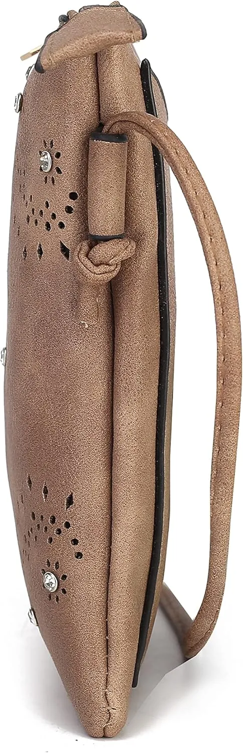 MKF Collection Crossbody Bags for Women Handbag, PU Leather Crossover, Small Shoulder Side Messenger Purse