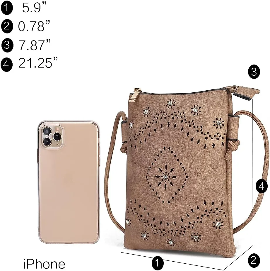 MKF Collection Crossbody Bags for Women Handbag, PU Leather Crossover, Small Shoulder Side Messenger Purse