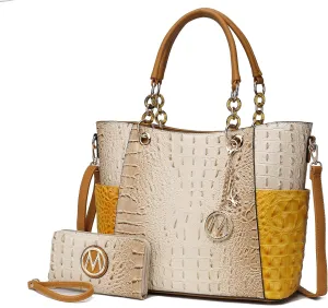 MKF Collection Tote Bag for Women, Handbag Set with Wallet-Top-Handle- Vegan Leather Purse