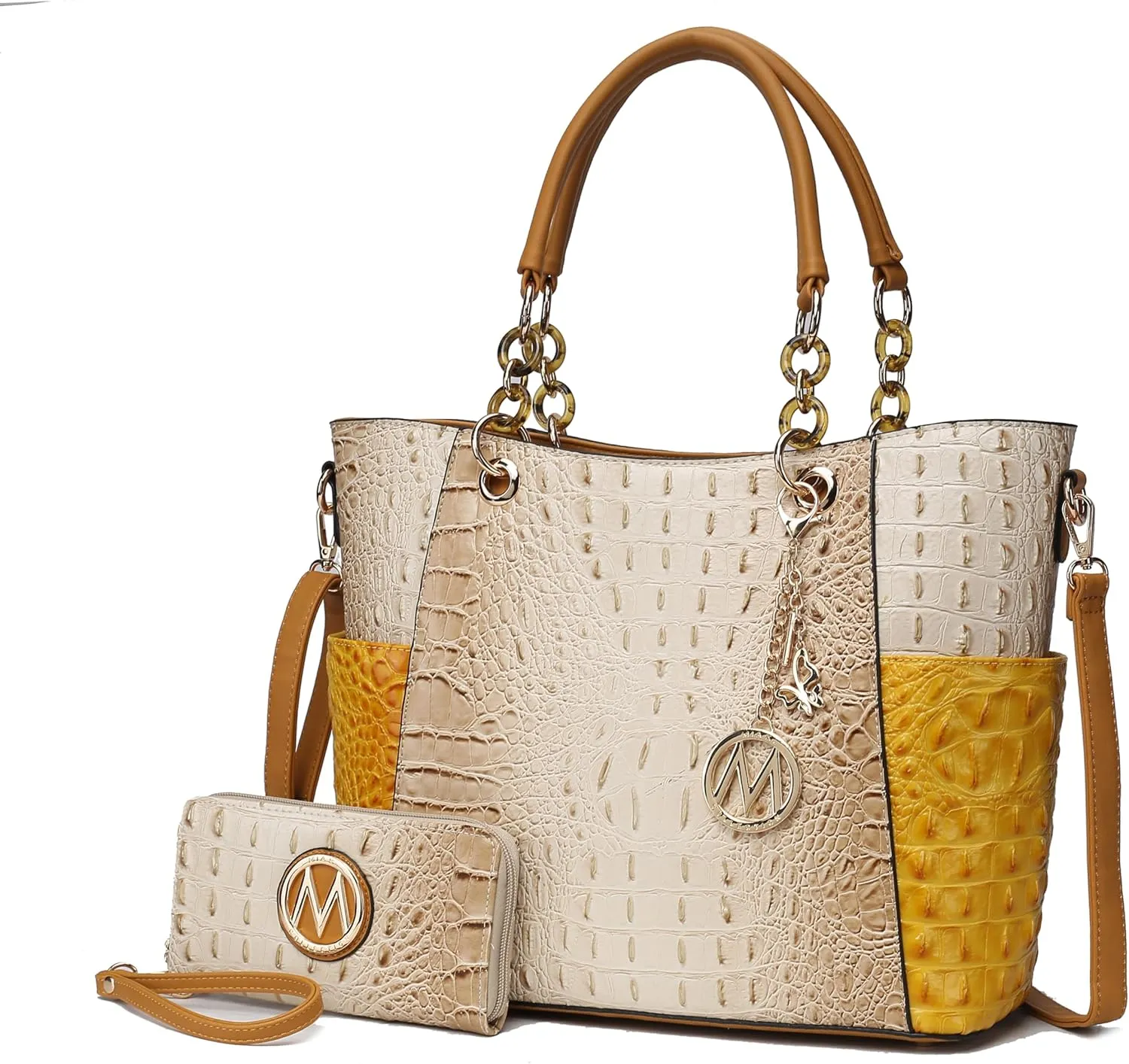 MKF Collection Tote Bag for Women, Handbag Set with Wallet-Top-Handle- Vegan Leather Purse
