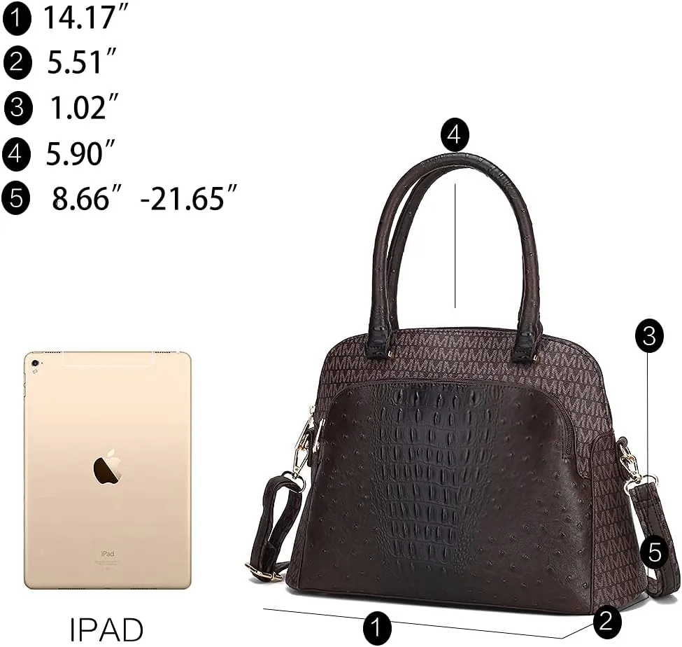 MKF Crossbody Satchel Tote Handbag for Women, Shoulder Bag Strap – PU Leather Pocketbook – Top Handle Woman Purse