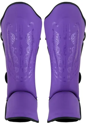 MMA Twin Tiger Series Purple Ladies Muay Thai Stand Up Shin Pads - New