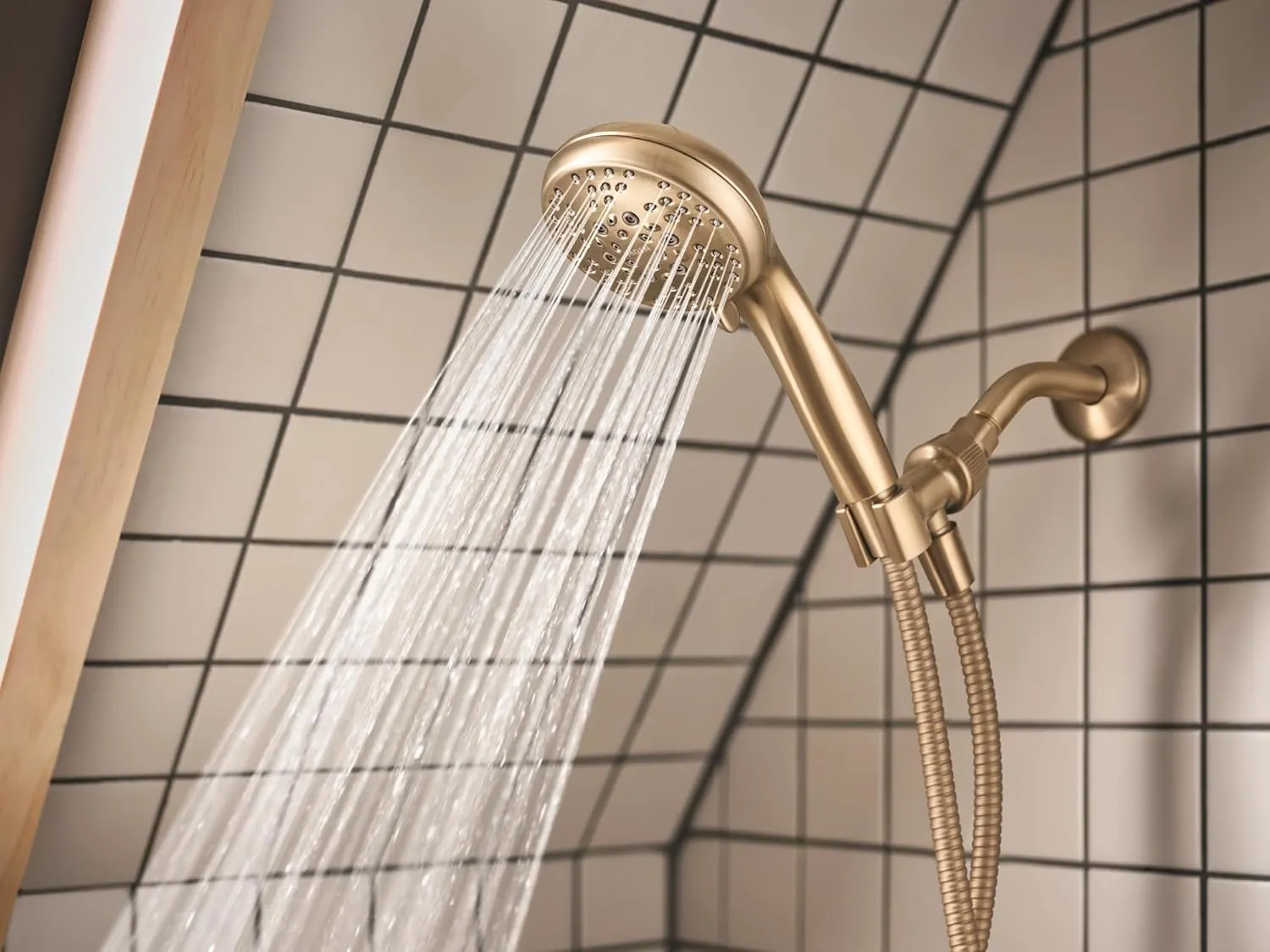 Moen Beric Bronzed Gold Single Handle Modern Tub and Shower Faucet with Handshower, Valve Included, 82775BZG