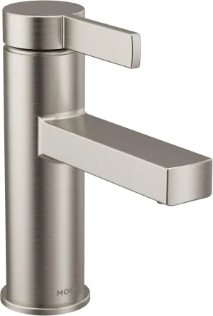 Moen Beric Spot Resist Nickel Modern One-Handle Single Hole Bathroom Faucet with Drain Assembly and Optional Deckplate for Your Bath Sink, 84774SRN